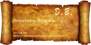 Doszkocs Bianka névjegykártya